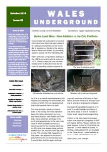 October 2016 Issue 51 News in Brief • Some new changes seem to be happening in Poachers Cave in