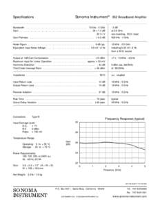 Sonoma Instrument ®  Specifications 352 Broadband Amplifier