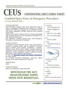 KEEWAYTINOOK CENTRE OF EXCELLENCE!  CEUs - CONTINUING EDUCATION UNITS