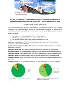 35th AIVC - 4th TightVent- 2nd venticool joint conference: “Ventilation and airtightness in transforming the building stock to high performance” - Poznan, September 24-25, 2014 Evaluation report - Summary of main res