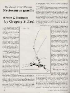 The Magical, Mystery Pterosaur  Nyctosaurus gracilis Written & illustrated  by Gregory S. Paul