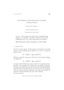 599  Documenta Math. The Centre of Completed Group Algebras of Pro-p Groups