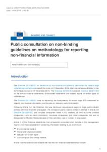 Case Id: c59cf770-5094-4e8e-a078-04dc7ee1c059 Date: :42:20 Public consultation on non-binding guidelines on methodology for reporting non-financial information