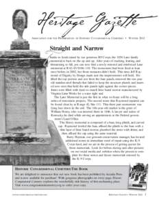 Heritage Gazette ASSOCIATION FOR THE  PRESERVATION