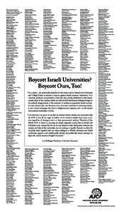 israel boycott resizedThis statement has been endorsed by the following