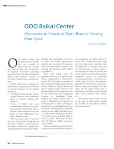 Development Direction  OOO Baikal Center Operations in Sphere of Earth Remote Sensing from Space By A.G. Kichigin1