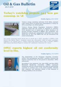 Oil & Gas Bulletin ► Turkey’s watchdog projects 54.5 bcm gas consump. in ‘18 Anadolu Agency, 