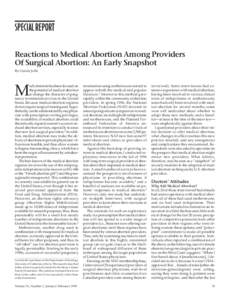 SPECIAL REPORT Reactions to Medical Abortion Among Providers Of Surgical Abortion: An Early Snapshot By Carole Joffe  M