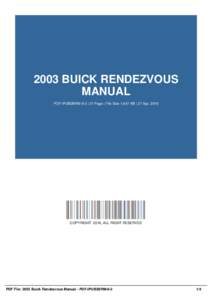 2003 BUICK RENDEZVOUS MANUAL PDF-IPUB2BRM-9-2 | 31 Page | File Size 1,647 KB | 27 Apr, 2016 COPYRIGHT 2016, ALL RIGHT RESERVED