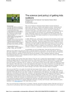 Printable  Page 1 of 2 The science (and policy) of getting kids outdoors