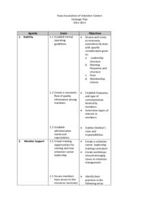 Texas Association of Volunteer Centers Strategic PlanAgenda 1. Stability