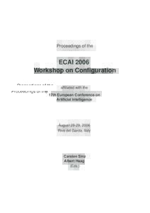 Proceedings of the  ECAI 2006 Workshop on Configuration affiliated with the 17th European Conference on