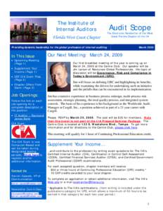 The Institute of Internal Auditors Florida West Coast Chapter Audit Scope