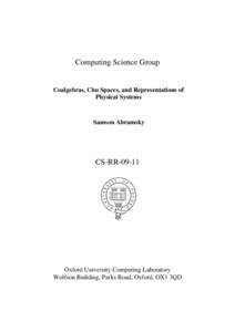 Computing Science Group  Coalgebras, Chu Spaces, and Representations of Physical Systems  Samson Abramsky