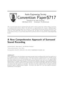 A New Comprehensive Approach of Surround Sound Recording
