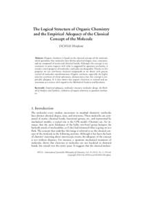The Logical Structure of Organic Chemistry and the Empirical Adequacy of the Classical Concept of the Molecule