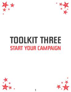TOOLKIT THREE START YOUR CAMPAIGN 1  TABLE OF CONTENTS