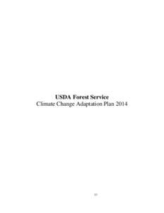 USDA Forest Service Climate Change Adaptation Plan  Forest Service