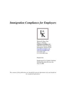 ISSUES IN REPRESENTING IMMIGRATION CLIENTS