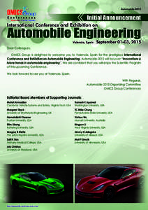 AutomobileInitial Announcement International Conference and Exhibition on