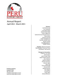 Annual Report April[removed]March 2013 Sponsors