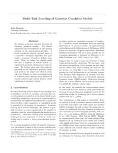 Multi-Task Learning of Gaussian Graphical Models  Jean Honorio Dimitris Samaras Stony Brook University, Stony Brook, NY 11794, USA