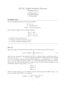 EN 257: Applied Stochastic Processes Problem Set 4 Douglas Lanman [removed] 21 March 2007