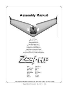 Assembly Manual  All EPP Foam CNC Precision cut Light plywood brace 5 flat carbon spar matrix