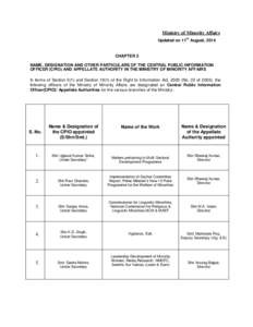 Ministry of Minority Affairs th Updated on 11 August, 2014  CHAPTER 5