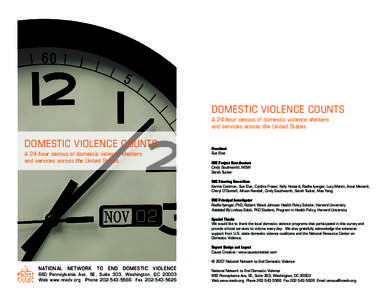 DOMESTIC VIOLENCE COUNTS A 24-hour census of domestic violence shelters and services across the United States. DOMESTIC VIOLENCE COUNTS A 24-hour census of domestic violence shelters