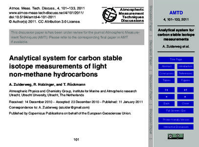 Atmospheric Measurement Techniques Discussions  Discussion Paper