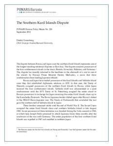 The Southern Kuril Islands Dispute
