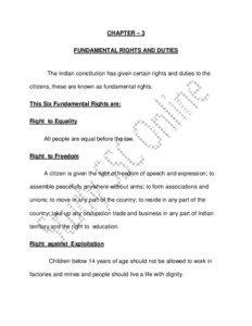 CHAPTER – 3 FUNDAMENTAL RIGHTS AND DUTIES
