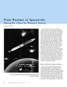 From Rockets to Spacecraft: Making JPL a Place for Planetar y Science by Erik M. Conway