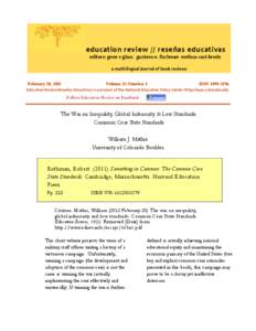 education review // reseñas educativas editors: gene v glass gustavo e. fischman melissa cast-brede a multi-lingual journal of book reviews February 20, 2012  Volume 15 Number 1