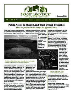 SummerSKAGIT UPDATE NEWSLETTER OF THE SKAGIT LAND TRUST