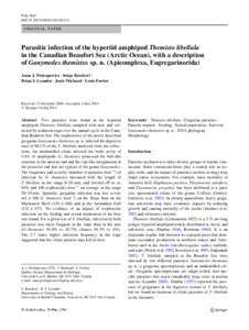 Polar Biol DOI[removed]s00300[removed]ORIGINAL PAPER  Parasitic infection of the hyperiid amphipod Themisto libellula