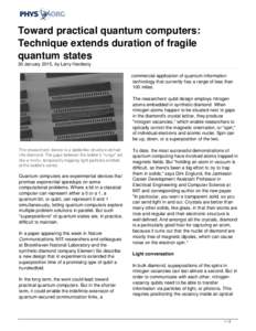 Toward practical quantum computers: Technique extends duration of fragile quantum states
