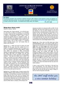 LABORATORY FOR MARITIME TRANSPORT NEWSLETTER No 21 April – June 2012 N.T.U.A. NATIONAL TECHNICAL UNIVERSITY OF ATHENS