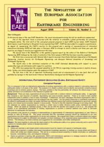 THE NEWSLETTER OF  THE EUROPEAN ASSOCIATION FOR  EARTHQUAKE ENGINEERING
