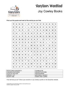 Microsoft Word - Storylines Joy Cowley Books Wordfind.doc