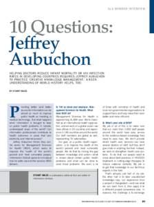 sla member interview  10 Questions: Jeffrey Aubuchon Helping doctors reduce infant mortality or HIV infection