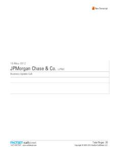 Raw Transcript  10-May-2012 JPMorgan Chase & Co. (JPM) Business Update Call