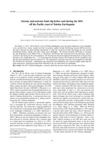 LETTER  Earth Planets Space, 63, 637–642, 2011 Seismic and aseismic fault slip before and during the 2011 off the Pacific coast of Tohoku Earthquake