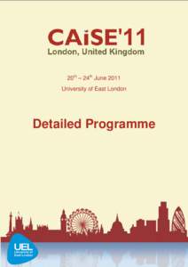 20th – 24th June 2011 University of East London Detailed Programme  1