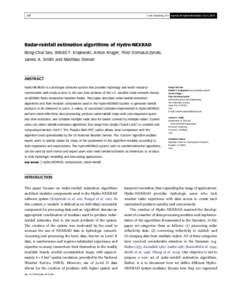277  & IWA Publishing 2011 Journal of HydroinformaticsRadar-rainfall estimation algorithms of Hydro-NEXRAD Bong-Chul Seo, Witold F. Krajewski, Anton Kruger, Piotr Domaszczynski,