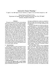 Interactive Sensor Planning  ∗ To appear at the IEEE Computer Society Conference on Computer Vision and Pattern Recognition, 1998