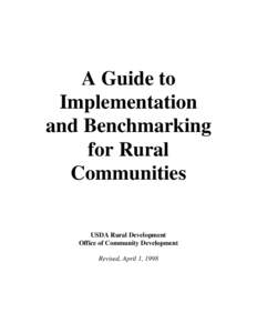 A Guide to Implementation and Benchmarking for Rural Communities USDA Rural Development