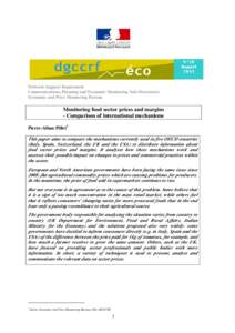 DGCCRF éco #18 Monitoring food sector prices and margins - international comparison