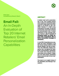 White Paper SimpleRelevance Research Report Email Fail: An In-Depth Evaluation of
